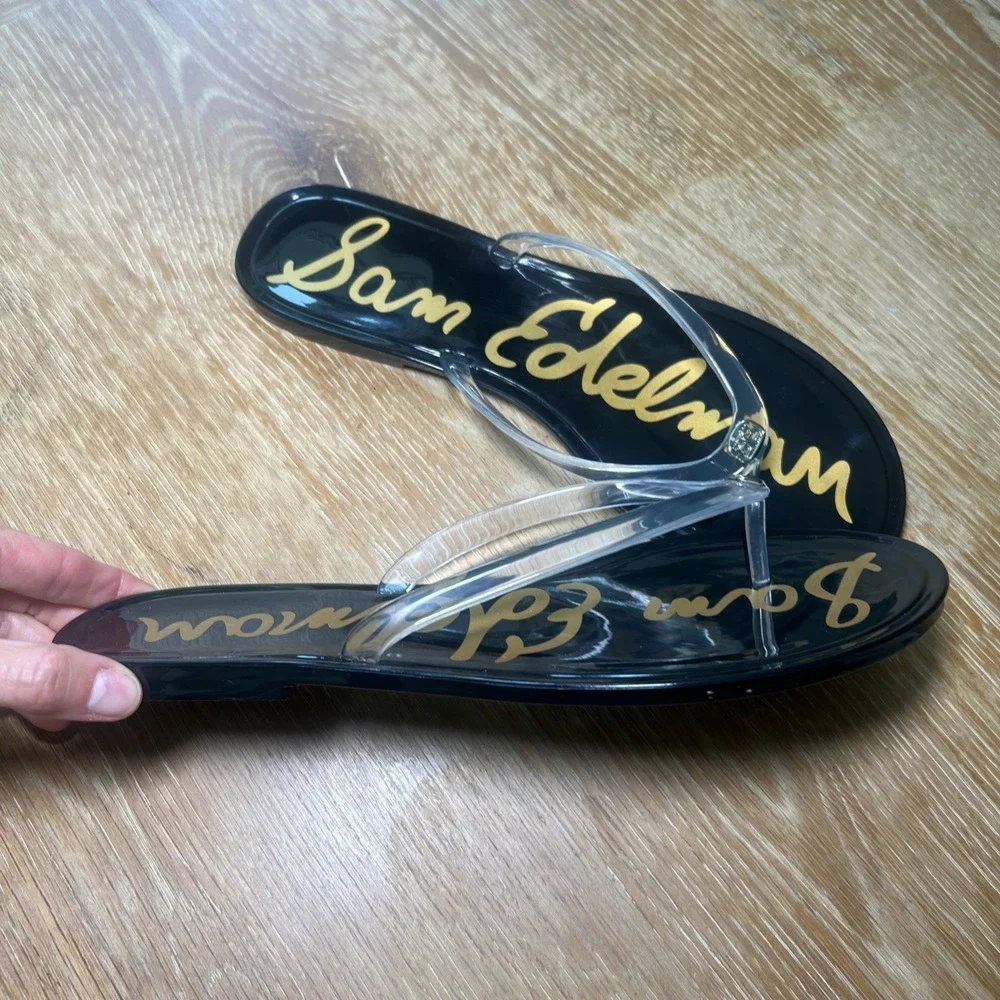 Sam Edelman Dean Jelly Clear Toe Post Sandal Women's US size 10 New!